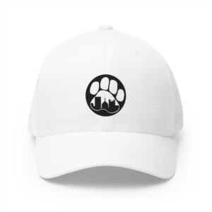 Embroidered 'Paw & Order' Fitted Hat - White Logo