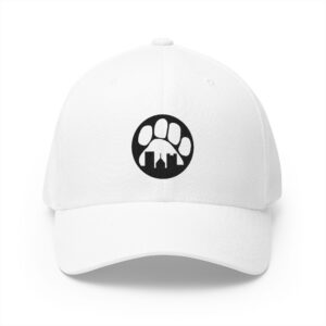 Embroidered 'Paw & Order' Fitted Hat - White Logo
